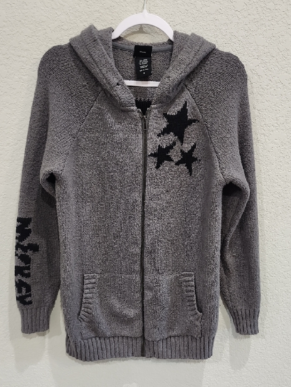 Disney x Torrid 0 Angry Mickey Gray Chunky Knit Hoodie Sweater Girlhoodcor Cozy - Picture 3 of 9
